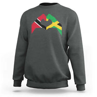 Trinidad and Tobago Jamaican Sweatshirt Two Flags One Heart