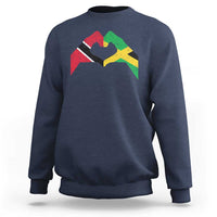 Trinidad and Tobago Jamaican Sweatshirt Two Flags One Heart