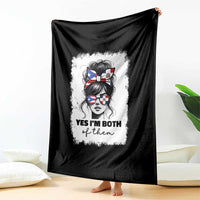 Dominican Puerto Rican Woman Throw Blanket Yes Im Both Of Them