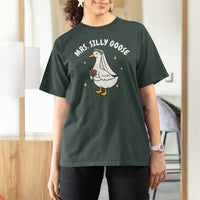 Mrs. Silly Goose Bride T Shirt For Women Funny Goose Lovers Bride To Be - Wonder Print Shop