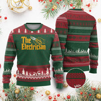 The Electrician Ugly Christmas Sweater Vintage Wire Stripper Pliers Graphic