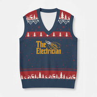The Electrician V-Neck Knit Sweater Vest Vintage Wire Stripper Pliers Graphic