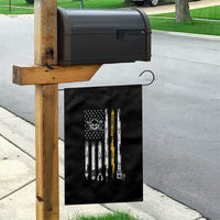 Electrician US Flag Garden Flag Tools for Electricians Skull Lightning Graphic