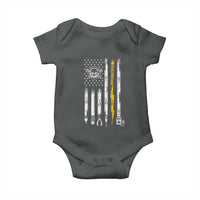 Electrician US Flag Baby Onesie Tools for Electricians Skull Lightning Graphic