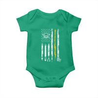 Electrician US Flag Baby Onesie Tools for Electricians Skull Lightning Graphic