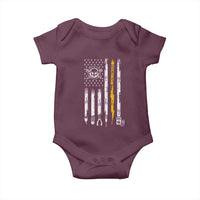 Electrician US Flag Baby Onesie Tools for Electricians Skull Lightning Graphic