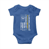 Electrician US Flag Baby Onesie Tools for Electricians Skull Lightning Graphic