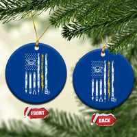 Electrician US Flag Ceramic Ornament Tools for Electricians Skull Lightning Graphic