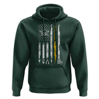 Electrician US Flag Hoodie Tools for Electricians Skull Lightning Graphic