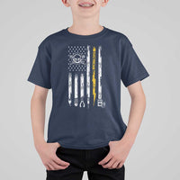 Electrician US Flag T Shirt For Kid Tools for Electricians Skull Lightning Graphic