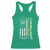 Electrician US Flag Racerback Tank Top Tools for Electricians Skull Lightning Graphic