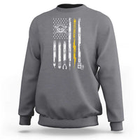 Electrician US Flag Sweatshirt Tools for Electricians Skull Lightning Graphic