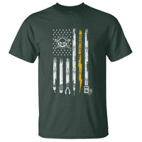 Electrician US Flag T Shirt Tools for Electricians Skull Lightning Graphic
