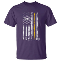 Electrician US Flag T Shirt Tools for Electricians Skull Lightning Graphic