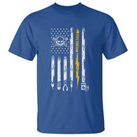 Electrician US Flag T Shirt Tools for Electricians Skull Lightning Graphic