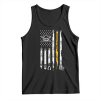 Electrician US Flag Tank Top Tools for Electricians Skull Lightning Graphic