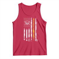 Electrician US Flag Tank Top Tools for Electricians Skull Lightning Graphic