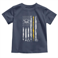 Electrician US Flag Toddler T Shirt Tools for Electricians Skull Lightning Graphic