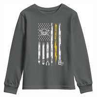 Electrician US Flag Youth Sweatshirt Tools for Electricians Skull Lightning Graphic