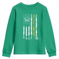 Electrician US Flag Youth Sweatshirt Tools for Electricians Skull Lightning Graphic