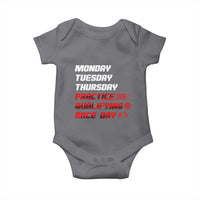 Monday Tuesday Thursday Practice Qualifying Race Day Baby Onesie - Wonder Print Shop