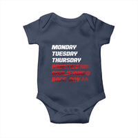 Monday Tuesday Thursday Practice Qualifying Race Day Baby Onesie - Wonder Print Shop