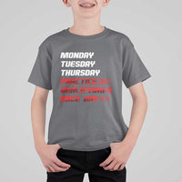 Monday Tuesday Thursday Practice Qualifying Race Day T Shirt For Kid - Wonder Print Shop