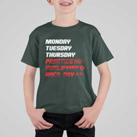 Monday Tuesday Thursday Practice Qualifying Race Day T Shirt For Kid - Wonder Print Shop