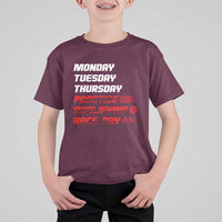 Monday Tuesday Thursday Practice Qualifying Race Day T Shirt For Kid - Wonder Print Shop