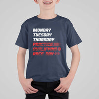 Monday Tuesday Thursday Practice Qualifying Race Day T Shirt For Kid - Wonder Print Shop