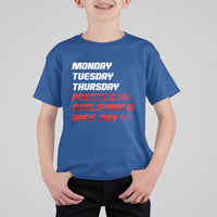 Monday Tuesday Thursday Practice Qualifying Race Day T Shirt For Kid - Wonder Print Shop
