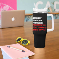 Monday Tuesday Thursday Practice Qualifying Race Day Tumbler With Handle - Wonder Print Shop