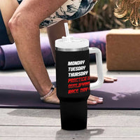 Monday Tuesday Thursday Practice Qualifying Race Day Tumbler With Handle - Wonder Print Shop