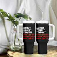 Monday Tuesday Thursday Practice Qualifying Race Day Tumbler With Handle - Wonder Print Shop