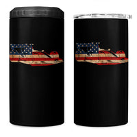 Racing Car 4 in 1 Can Cooler Tumbler Retro Style Vintage American Flag - Wonder Print Shop