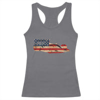 Racing Car Racerback Tank Top Retro Style Vintage American Flag - Wonder Print Shop