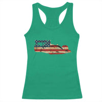 Racing Car Racerback Tank Top Retro Style Vintage American Flag - Wonder Print Shop