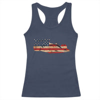 Racing Car Racerback Tank Top Retro Style Vintage American Flag - Wonder Print Shop