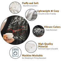 Vintage Japanese Drift Race Car Throw Blanket Retro Vintage JDM Tokyo Japan Drifting - Wonder Print Shop