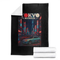 Distress JDM Tokyo Japan Drift Race Car Throw Blanket Retro Vintage Japanese Graphic - Wonder Print Shop