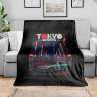 Distress JDM Tokyo Japan Drift Race Car Throw Blanket Retro Vintage Japanese Graphic - Wonder Print Shop