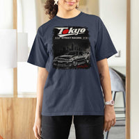 Retro JDM Drift Car T Shirt For Women Japanese Tokyo Japan Drifting Race Car - Wonder Print Shop