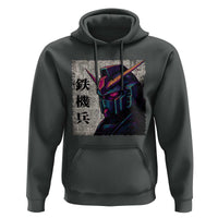 Japanese Mecha Robot Hoodie Samurai Inspired Futuristic Kanji Design