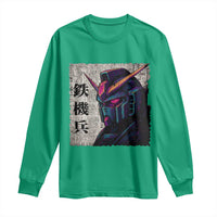 Japanese Mecha Robot Long Sleeve Shirt Samurai Inspired Futuristic Kanji Design