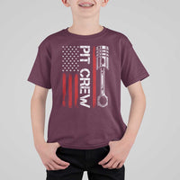 Pit Crew T Shirt For Kid Racing Race Car American Flag - Wonder Print Shop