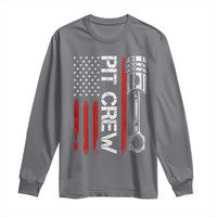 Pit Crew Long Sleeve Shirt Racing Race Car American Flag - Wonder Print Shop