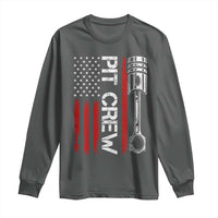 Pit Crew Long Sleeve Shirt Racing Race Car American Flag - Wonder Print Shop