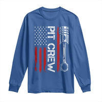 Pit Crew Long Sleeve Shirt Racing Race Car American Flag - Wonder Print Shop