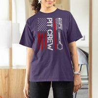 Pit Crew T Shirt For Women Racing Race Car American Flag - Wonder Print Shop