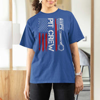 Pit Crew T Shirt For Women Racing Race Car American Flag - Wonder Print Shop